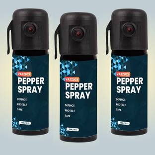 VAZZLOX Ultra Strong Pepper Spray for Woman self Defence - 165 ml Pepper Stream Spray