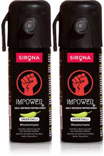 IMPOWER Self Defence Green Chilli Pepper Spray for Women Safety - Pack of 2 (55ml Each) Pepper Gel Spray