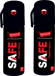 Safe Self Defence Pepper Spray With SOS App (Pack of 2), 55 ml SAFE Pepper Stream Spray