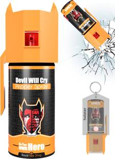 Devil Will Cry Pepper Spray with Keychain + Glass Breaker & Holster Self Defense Device(Orange) Pepper Foam Spray