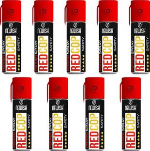 NEWISH RED COP | Powerful Self-Defence For Women Pack Of 9 (Each :35 ml | 50 Shots) Pepper Stream Spray