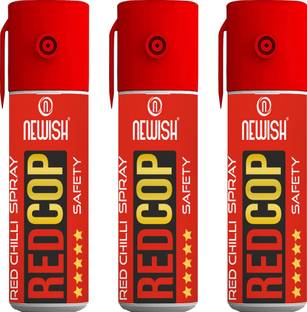 NEWISH Powerful Red Chilli Pepper Spray Self Defence for Women Pack Of 3 Each 55 ml Pepper Stream Spray