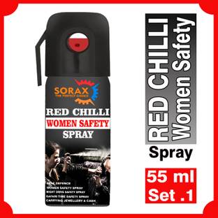 SORAX Powerful Red Chilli Pepper Spray Self Defence for Women 55 ml Pepper Stream Spray