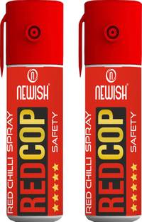 NEWISH : Powerful Red chilli Pepper Spray Self Defence for Women Pack Of 2 Each (55 ml |35 gm|50 shots) Upto -15 Feet Pepper Stream Spray