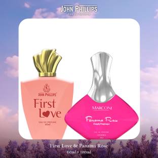 John Phillips First Love & Panama Rose | Eau De French Perfume Combo Gift Set For Women Pack of 2 Eau de Parfum  -  160 ml