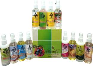 Gladify 100ml Non Alcoholic Spray Bottle 100ml Each(Pack Of 12 Fragrance) Eau de Cologne  -  1200 ml