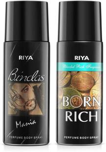 RIYA BINDAS 150ML AND BORN RICH 150ML DEODRANT COMBO Eau de Parfum  -  300 ml