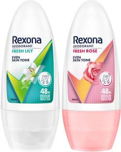 REXONA Fresh Lily & Whitening Fresh Rose Underarm Roll On Perfume Eau de Parfum  -  100 ml
