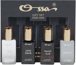 OSSA Perfumes Gift Set For Him - OssaWhite, Autumn, Touch Oud, OssaBlack (Pack of 4) Eau de Parfum  -  80 ml