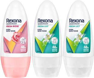 REXONA Whitening Fresh Rose & Fresh Lily Underarm Roll On Perfume Eau de Parfum  -  150 ml