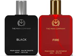 THE MAN COMPANY Black EDT & Fire EDP Perfume Combo | Long-Lasting Fragrance | Perfect Party Perfume  -  100 ml