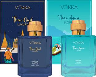 VOKKA Thai Oud & Thai Aqua 100 ml Each Luxury Long Lasting EDP Fragrance For Gift Eau de Parfum  -  100 ml