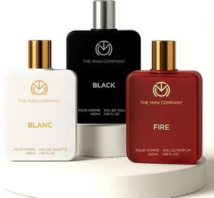 THE MAN COMPANY Perfume for Men Combo 3 x 50ml | Black, Blanc, Fire | Long-Lasting Fragrance Perfume  -  150 ml