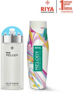 RIYA Melody Sea Green Perfume 100 ML & Melody Body Talc 100 Gram Eau de Parfum  -  200 ml