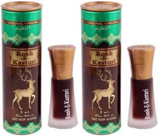 Al Nuaim Rooh e Kasturi & Rooh e Kasturi Floral Attar (6ml*2) Perfume  -  12 ml