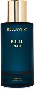 BELLAVITA BLU MEN Perfume with Lemon, Mandarin & Black Pepper Notes|Long Lasting Scent| Eau de Parfum  -  100 ml