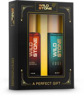 Wild Stone Premium Perfume Gift Set for Men- Ultra Sensual and Edge (20 ML Each) Eau de Parfum  -  40 ml