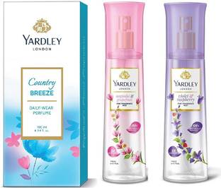Yardley London COUNTRY BREEZE 100,MLMist Violet & Raspberry &Alpine Rose & Black Currant 140 ml Perfume  -  380 ml