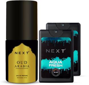 NEXT Oudh Arabia with Aqua Fresh Pocket Perfume Pack of 2 Eau de Parfum  -  50 ml