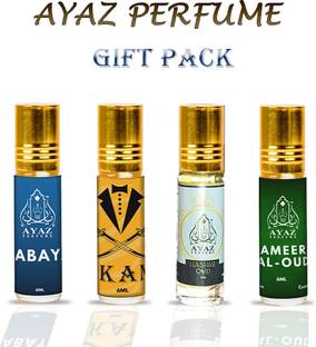Ayaz Attar Combo, Non-Alcoholic, Unisex Roll-on gift Set of 4 x 6ML each Floral Attar Eau de Parfum  -  24 ml