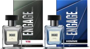 Engage Yin + Homme EDP Combo for Men 50ml x2, Skin Friendly Eau de Parfum Eau de Parfum  -  100 ml