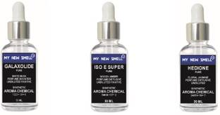 MY NEW SMELL GALAXOLIDE HEDIONE ISO E SUPER 25 ML EACH COMBO OF 3 FIXATIVE BOOSTER DIFFUSIVE Perfume  -  90 ml