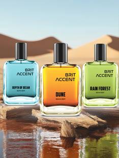 BRIT ACCENT Combo Pack Of 3|Depth Of Ocean-RainForest-Dune|Parfum|Long-Lasting|Premium| Eau de Toilette  -  150 ml