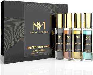 Nourish Mantra New York Metropolis Man Luxury Perfume Set Of 4x 15 ml Each Eau de Parfum  -  60 ml
