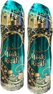 Al-Nuaim Musk Rizali Long Lasting Perfumed Spray Free From Alchohol Pack of-2 Perfume  -  400 ml