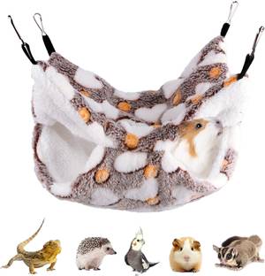 ELEPHANTBOAT Hammock Bed for Small Pets Hibernation Plush Hammock for Guinea Pig M Pet Bed