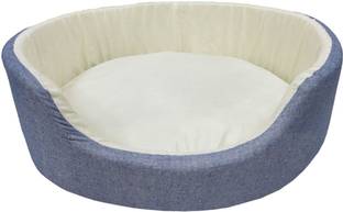 PET WORLD Fox Style Fleece Bed Oval Shape Made of Soft Cotton Chambray,Washable & Duraable S Pet Bed
