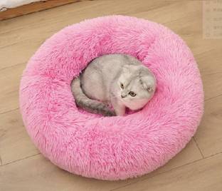 Zexsazone The round donut pet bed is perfect for indoor cats and puppies winter, Summer M Pet Bed