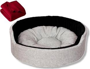 Hundur Store Dog Bed Soft Machine Washable Reversible Dog Bed with Blanket in small size S Pet Bed