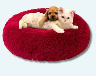 Zexsazone The round donut pet bed is perfect for indoor cats and puppies winter, Summer M Pet Bed