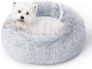 Zexsazone The round donut pet bed is perfect for indoor cats and puppies winter, Summer M Pet Bed