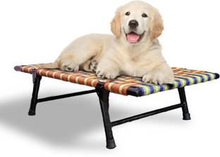 HussainFuniture Dog Bed With Leg Fold Strong Quality Iron Frame With Strips L Pet Bed