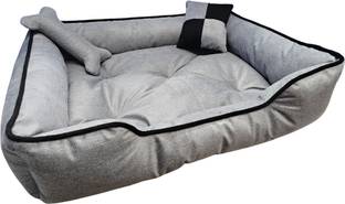 Guru Soft & Comfortable Dogs & Cats Bed For Rest & Sleep, Grey, S, LWH, 66x53x20 cm S Pet Bed