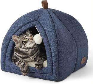 BLESSING PET SUPPLY Cat Beds for Indoor - 2 in 1 Cat Cave House Tent for Kittens and Small Pets with S Pet Bed