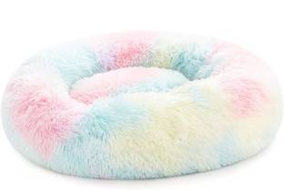 Zexsazone The round donut pet bed is perfect for indoor cats and puppies winter, Summer M Pet Bed