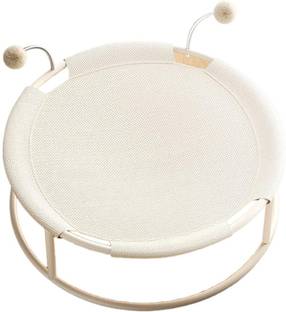 HASTHIP Off Floor Trampoline Cat Bed with Plush Ball and Mesh Fabric M Pet Bed
