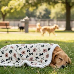 PAWPOURRI Printed Bone Design | Lightweight Polyester Soft and cozy Pet Throw Dog, Cat Blanket