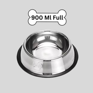 Petfun Stainless Steel PAW Printed Dog Anti Skid Food Water Feeding Bowl Stainless Steel Pet Bowl