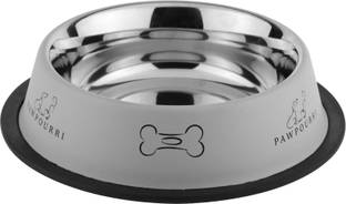 PAWPOURRI Printed Anti-skid Water and Food Feeding for Dogs and Cats Feeder Stainless Steel Pet Bowl
