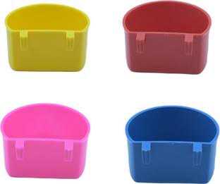 Shanvi Bird Cage Food and Water Feeder cups for All type of Birds ( Pack of 4) Plastic Pet Bowl