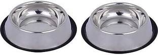 Naaz Pet Stainless steel dogs And Cats bowls set of 2 ( 700 x 2 pack ) round Stainless Steel Pet Bowl