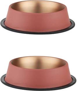 PAWPOURRI Combo of Premium Anti-Skid Feeding Bowls for Dogs, cats & Puppy Pet Bowl pack 2 Stainless Steel Pet Bowl