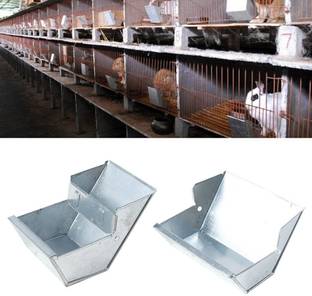Bethlehem Rabbit Feeder Box Pack of 2 Box Aluminium Pet Bowl Aluminium Pet Bowl & Bottle