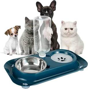Maharaj Mall RXZER23 Plastic Pet Bowl & Bottle