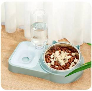 Maharaj Mall Double Dog Cat Bowls Water Plastic Pet Bowl & Bottle