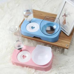 FBK EMPIRE 2-in-1 Cat & Dog Bowl Set With Replaceable Water Bottle|Premium PP Plastic| Polypropylene Pet Bowl & Bottle